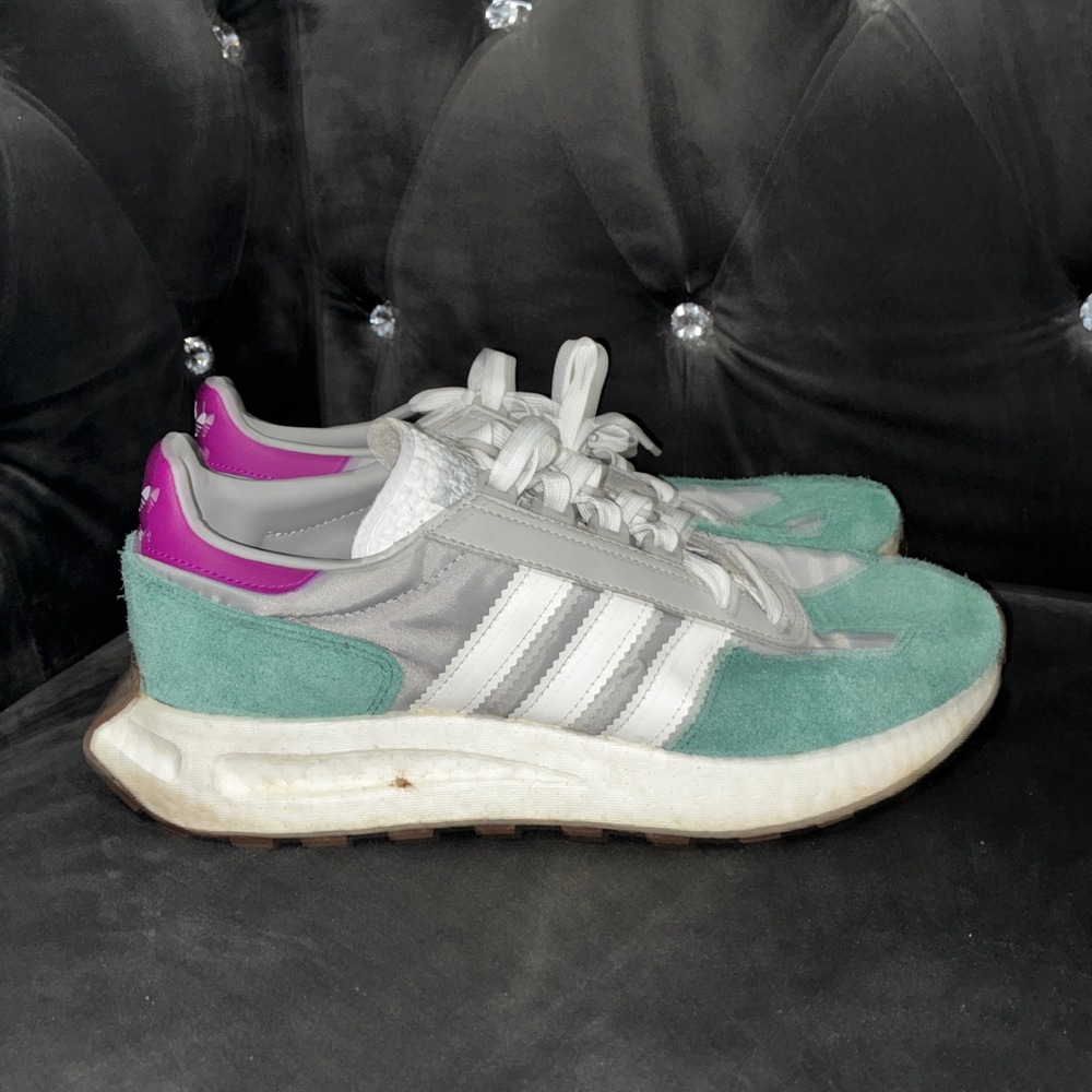 Adidas Retropy E5 Hazy Emerald Grey Purple Boost Running Shoes Mens 10.5 H03076